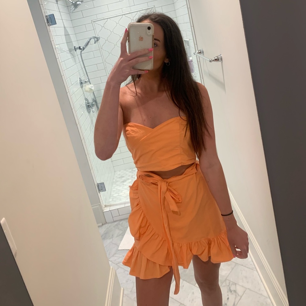 Free People Coral Strapless Dress Size Small